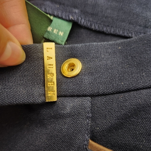 Ralph Lauren Womens High Rise Straight Leg Classic Equestrian Style Pants Navy 8 - Picture 8 of 10